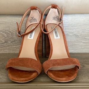 Women’s Steve Madden Cognac Suede Two Strap Heels